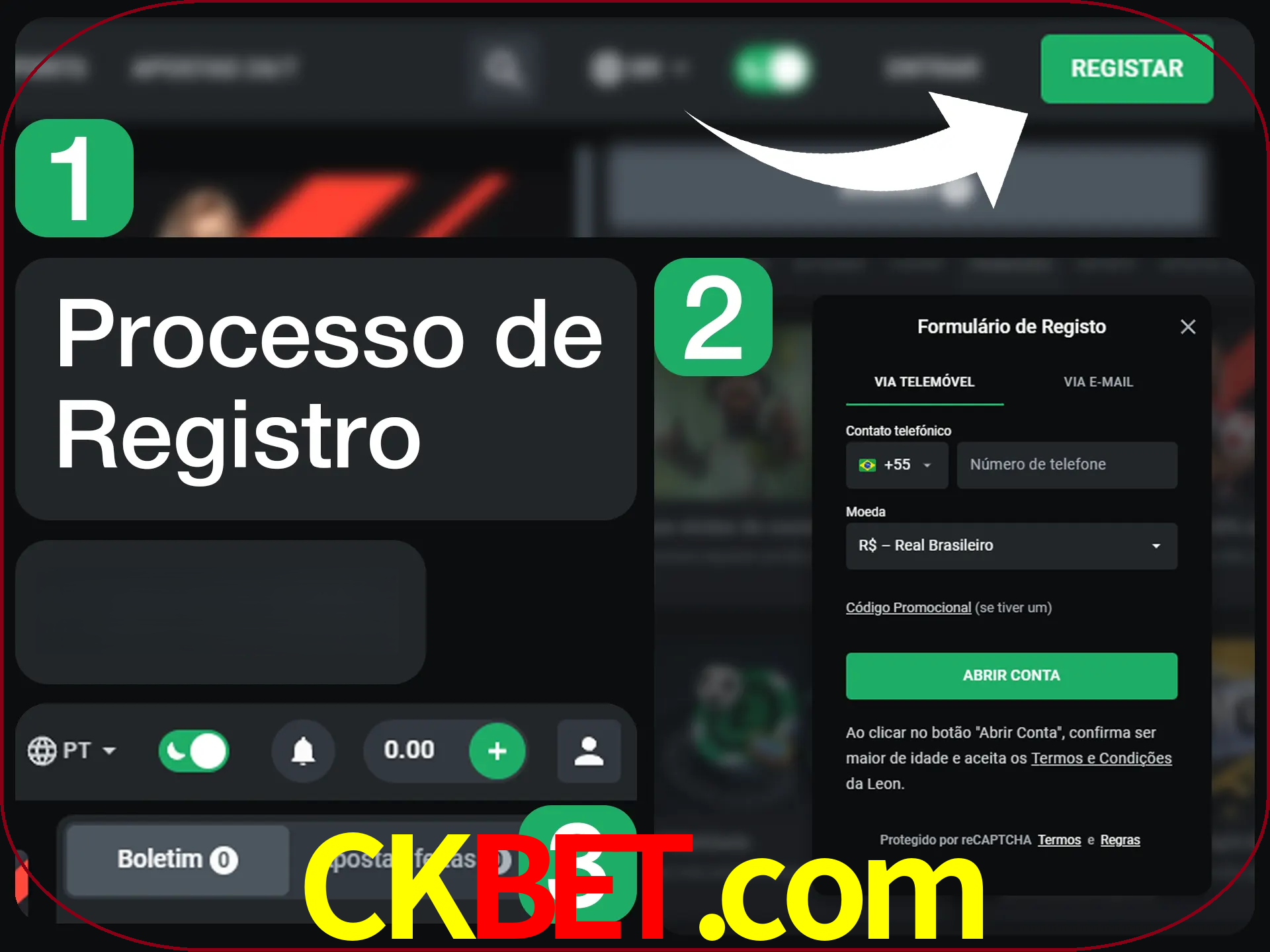 O processo de registro na LeonBet é simples.